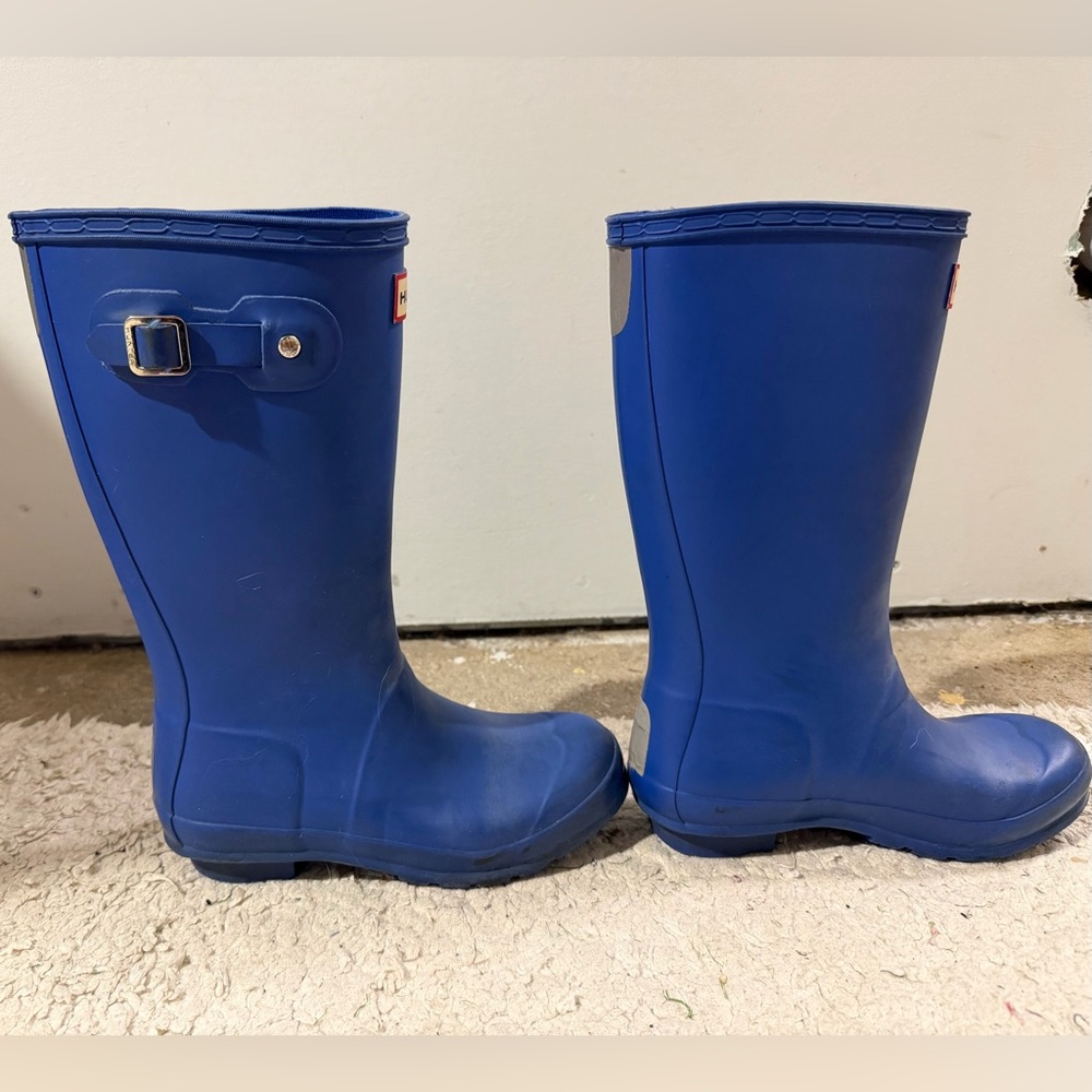 Hunter Kids Blue Rain Boots Boys 3 Girls 4 - Picture 3 of 11